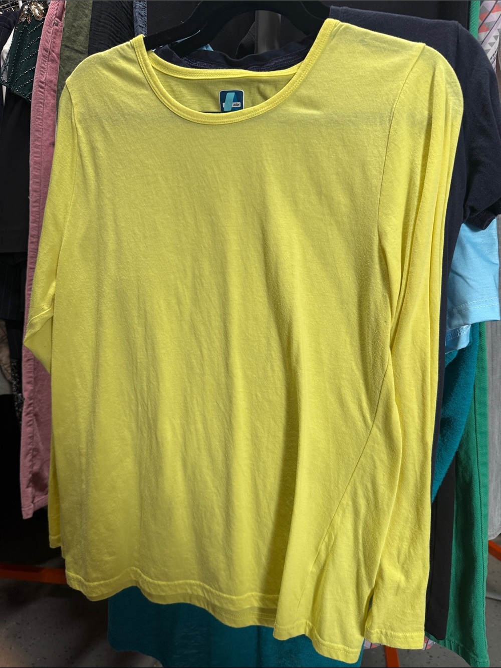 Vibrant Yellow Long-Sleeve Crew Tee